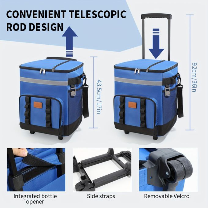 Generic 35L foldable, large-capacity rolling cooler bag, an