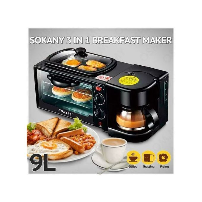 GOLKIPAR 9-Litre Family Electric Breakfast Maker 3-in-1 Portable