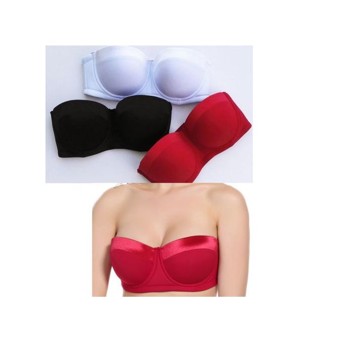 Binnys 3pcs Breathtaking Beautiful 2 In 1 Strappless Bridal Bras