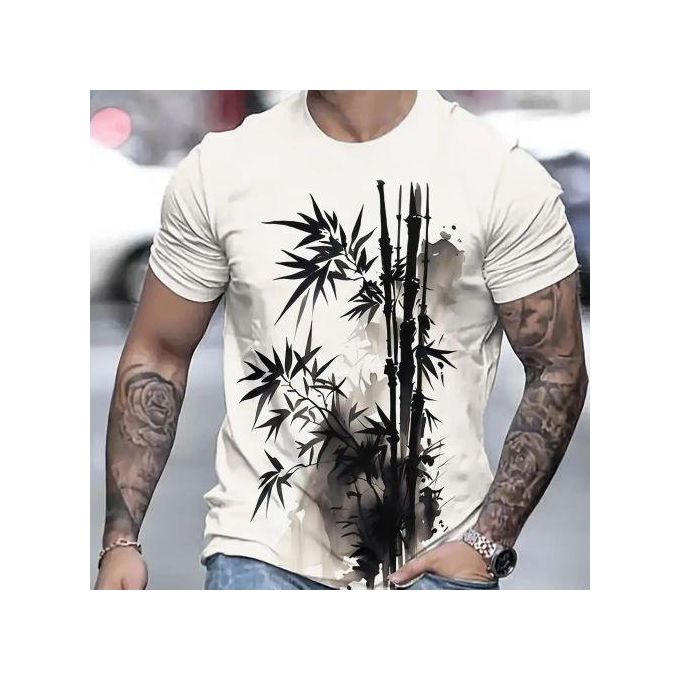 Men's Casual T-Shirt - Multi Color, Short Sleeve, 97% Polyester.