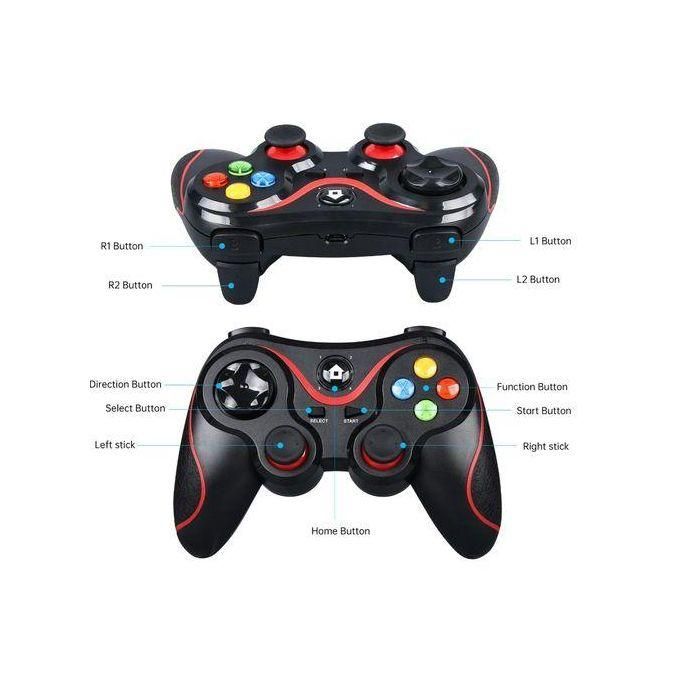 product_image_name-Generic-V8 Wireless Bluetooth Game Controller With Smartphone Holder- BLACK-2