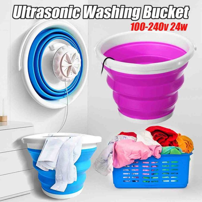 Generic Portable Mini Ultrasonic Clothes Washing Machine Blue,Pink