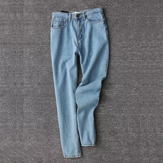 Fashion (Deep Blue)Vintage Ladies Boyfriend Jeans For Women Mom High  Waisted Jeans Blue @ Best Price Online