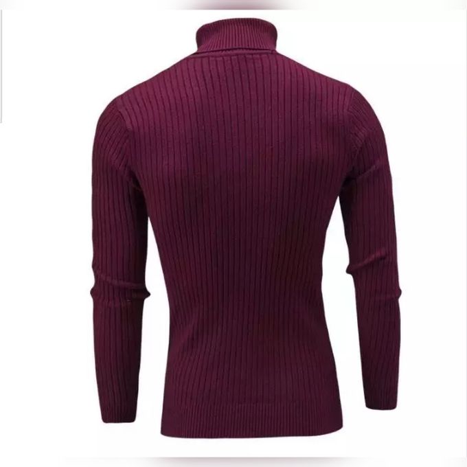 Fashion Slim Fit Knitted Pull Neck Sweater - Maroon @ Best Price Online ...