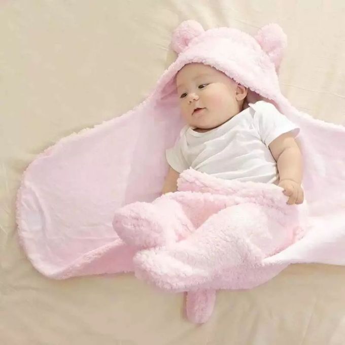 Newborn Baby Blanket Swaddle Wrap Plush Hooded Sleeping Bag