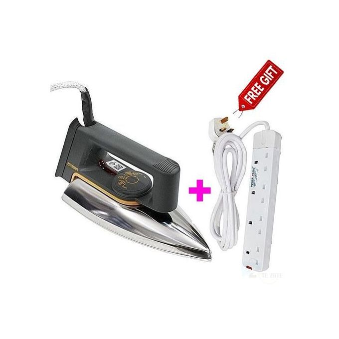 product_image_name-Philips-Dry Iron Box Non-Stick Sole Plate Efficient Iron Box Plus Free Extension Cable,-1