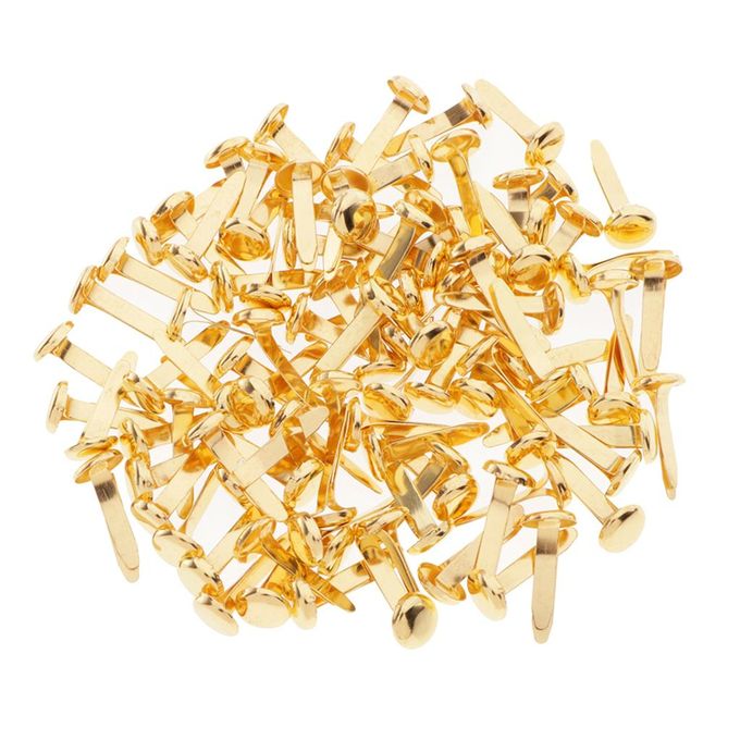 (Golden) for Paper Crafts 100 Pcs - Round Mini Paper Fastener Brass  Fasteners - Decorative Brads Paper Fasteners Brass Fasteners for Kids Craft  Art