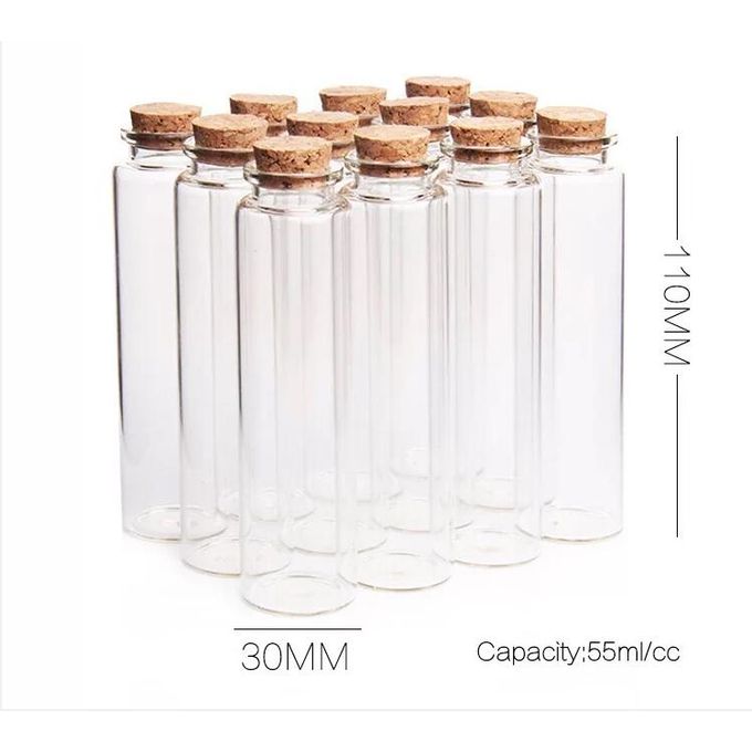 2pcs 10-60ml Glass Jars Containers Decoration Cork Stopper Ornaments Small  Mason Jar Message Vials Cheap High Quality Bottle DIY