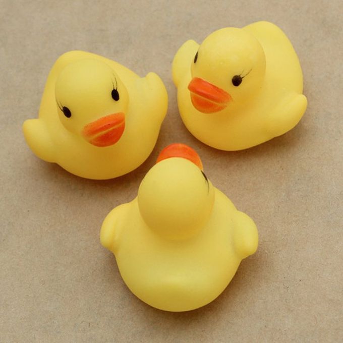 product_image_name-Generic-Kawaii Cute Cartoon Duck Baby Squeaky Rubber Ducks Bath Water Swimming Toys yellow & red-6