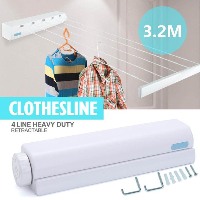 Generic Retractable Washing Line Indoor Space Saving Auto Roll Up Clothes  Dryer 14 Metre @ Best Price Online