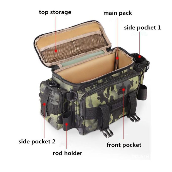Large Capacity Fishing Tackle Bag, Single Shoulder Crossbody Bags, Fish  Lures Gear Storage, Waist Pack, Carp