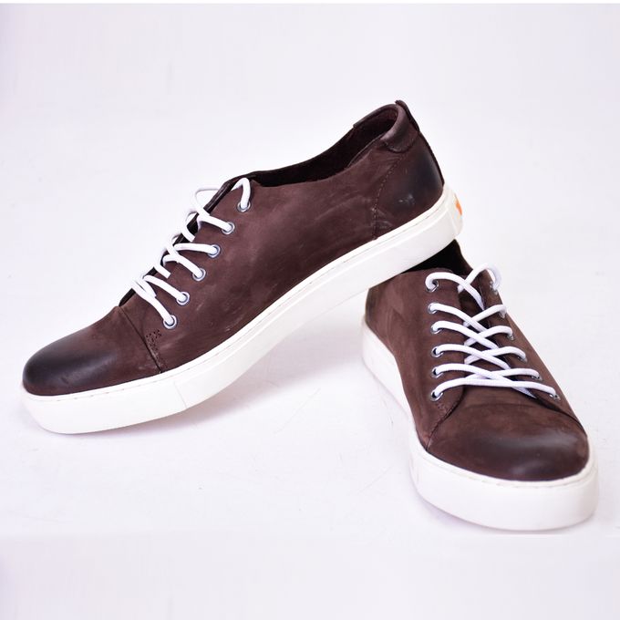 brown leather canvas shoes