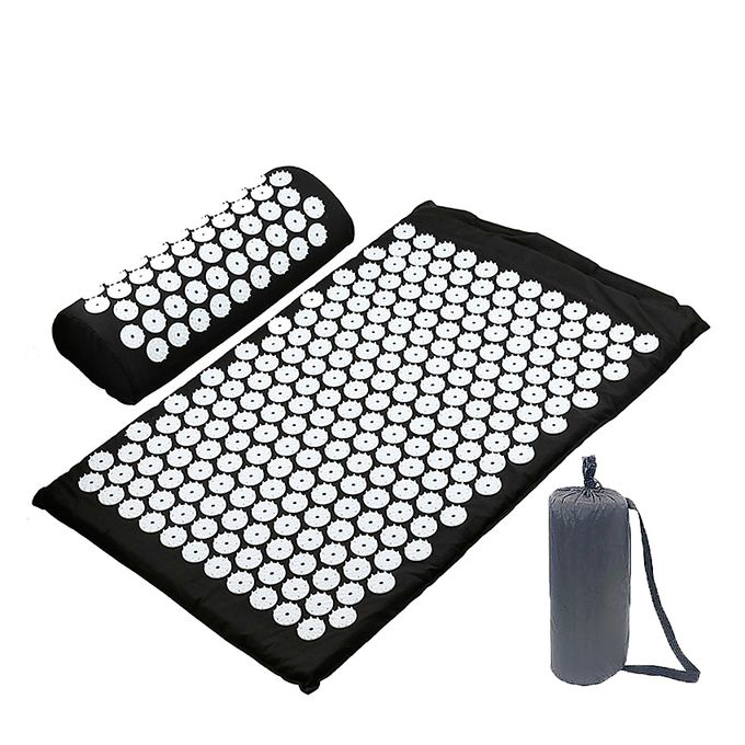 Versatile Blue-Green Acupressure Massage Yoga Mat Pillow Set +