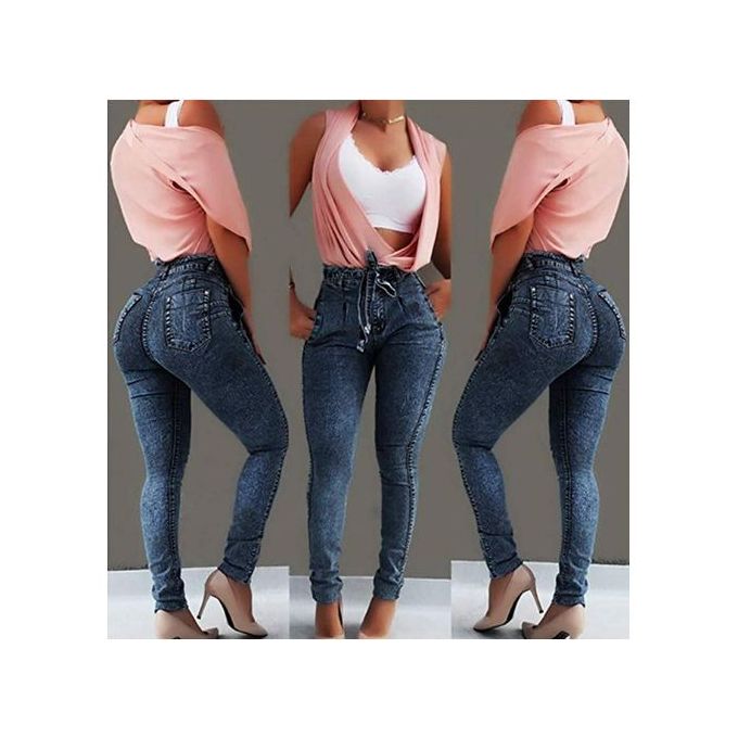 high waist jeans trousers for ladies