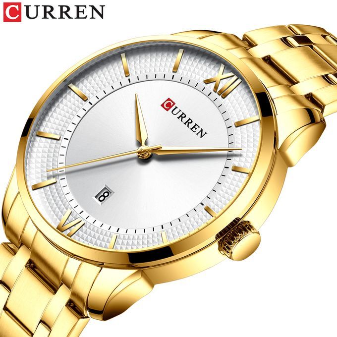 product_image_name-Curren-Watch 8356 Gold White Men's Watches-1