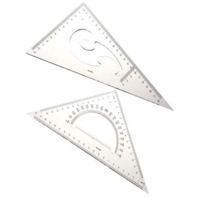 Generic 35cm Transparent Set Square – Large Geometry