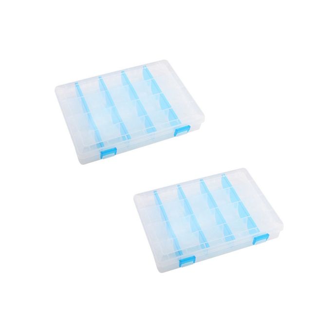 Tackle Box Snackle Box Container Bead Organizer Plastic Compartment  Organizer Box Storage Box with Blue Dividers Tackle Tray