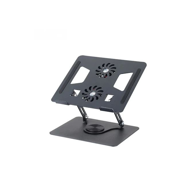 product_image_name-Generic-Adjustable Laptop Stand with a cooling fans for Desk, Metal Foldable Laptop Riser, Portable Laptop Holder, Ventilated Cooling Computer Notebook Stand Compatible with 10-17.3” Laptops-1