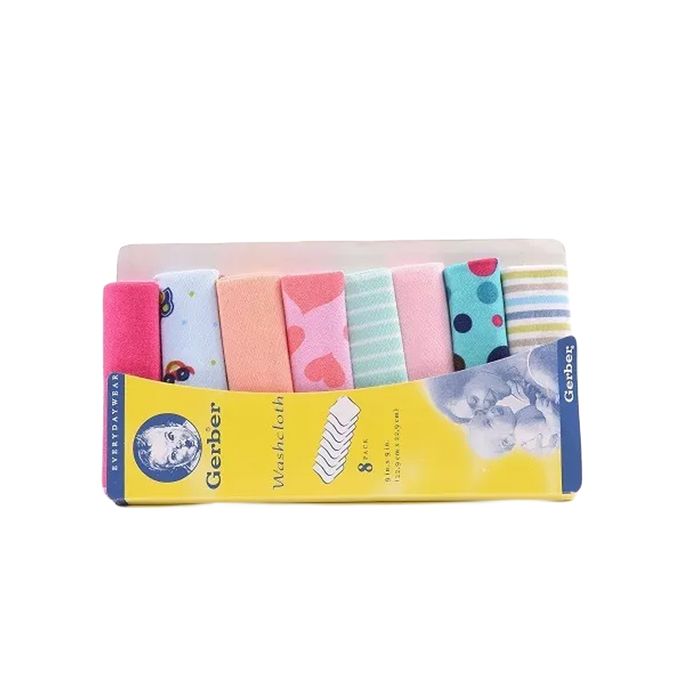 Gerber 8Pcs Assorted Soft Cotton Newborn Kids Baby Bath ...