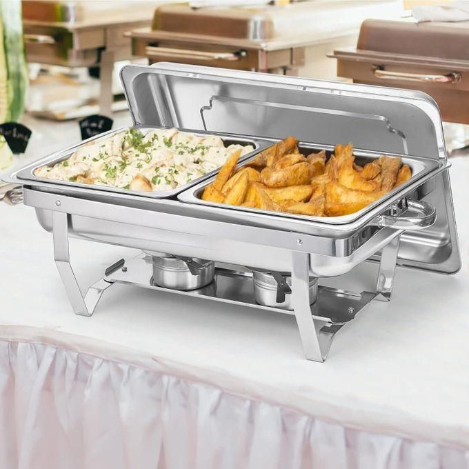 2 Pack 8qt Rectangular Chafing Dish Buffet Set Stainless Steel | Seychelles