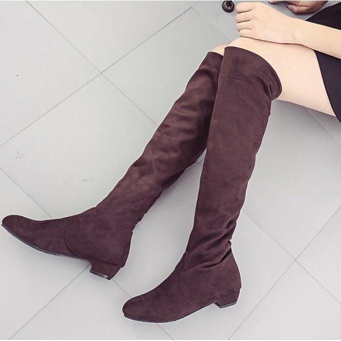 cut out knee high boots
