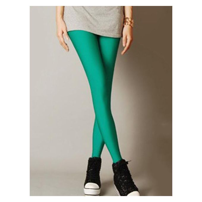 CUHAKCI Fluorescent Color Women Leggings Shiny Leggins