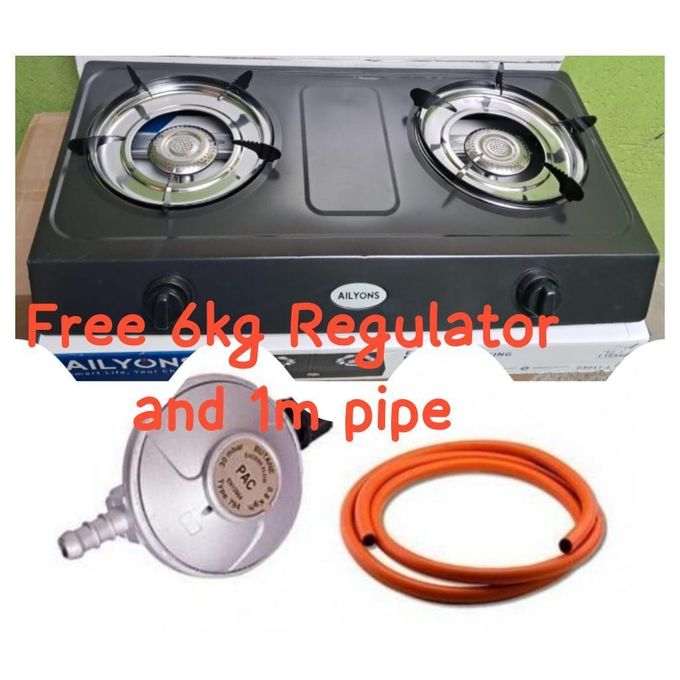 AILYONS Table Top Stainless Steel 2 Burner Gas Cooker Plus 6kg ...