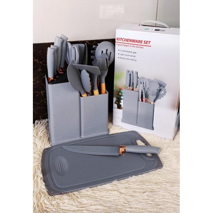 product_image_name-Silicon-19pcs silicone spoon set -1