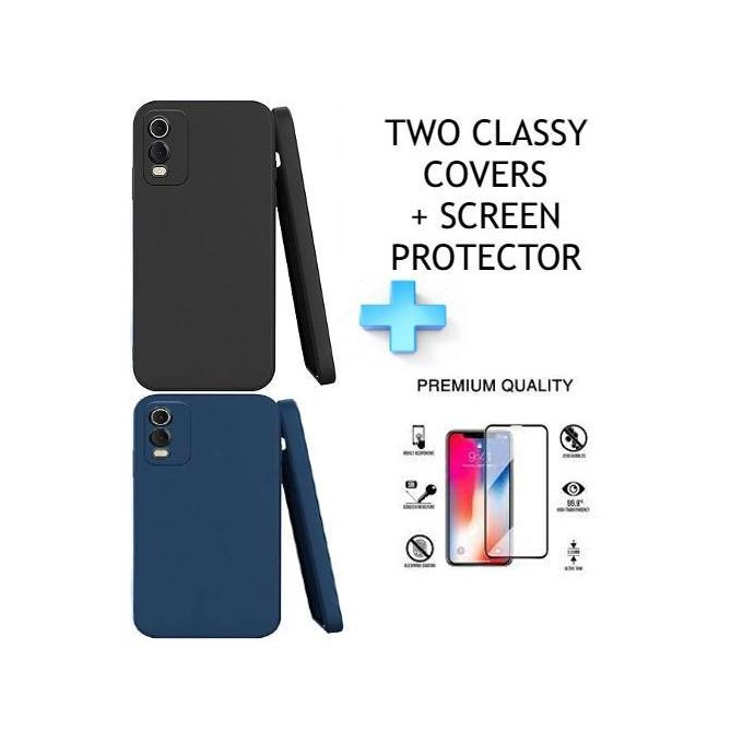 HuiYouMY SCDMY Case for Nokia C32 Cover + [2 Pieces] Tempered Glass