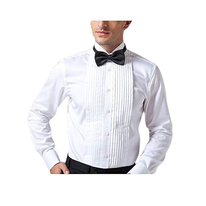 Taylor Wright White Regular Fit Tuxedo Shirt Bow Tie Set – – Matalan ...