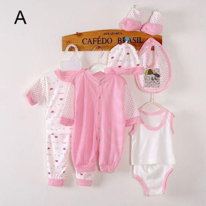 Generic 8 Piece Baby Cotton Newborn Set Pink Best Price Online