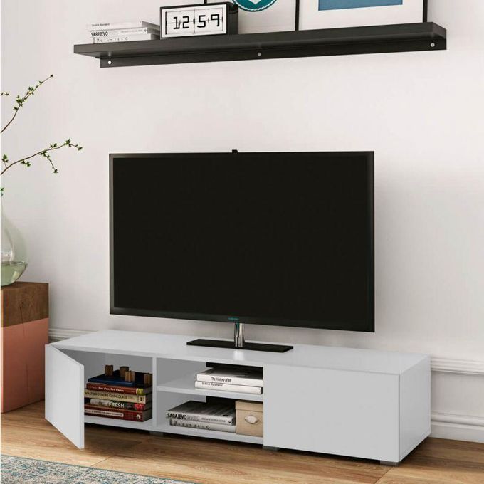 White Stylish Modern Wooden TV Stand 4ft