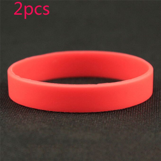 Fashion 2 Pcs/set Silicone Rubber Wristband Flexible Cuff Let