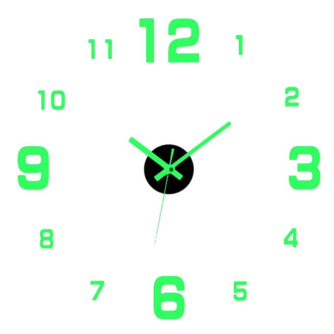 Generic Luminous Wall Clock Stickers DIY Minimalist Frameless For