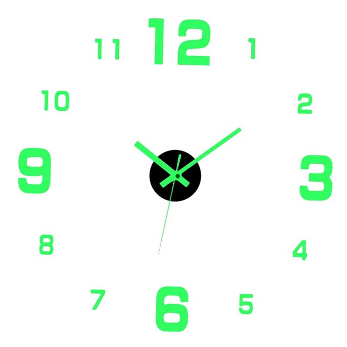 Generic Luminous Wall Clock Stickers DIY Minimalist Frameless For