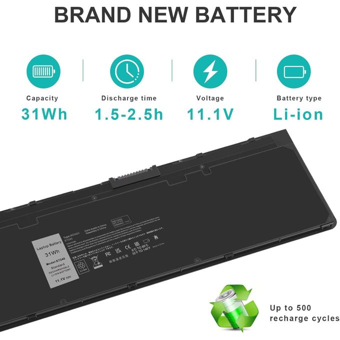 JPking 45WH VFV59 WD52H Laptop Battery for Dell Latitude E7240 E7250