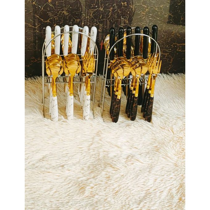 product_image_name-Generic-24 Piece Marble Gold Coated Cutlery-1