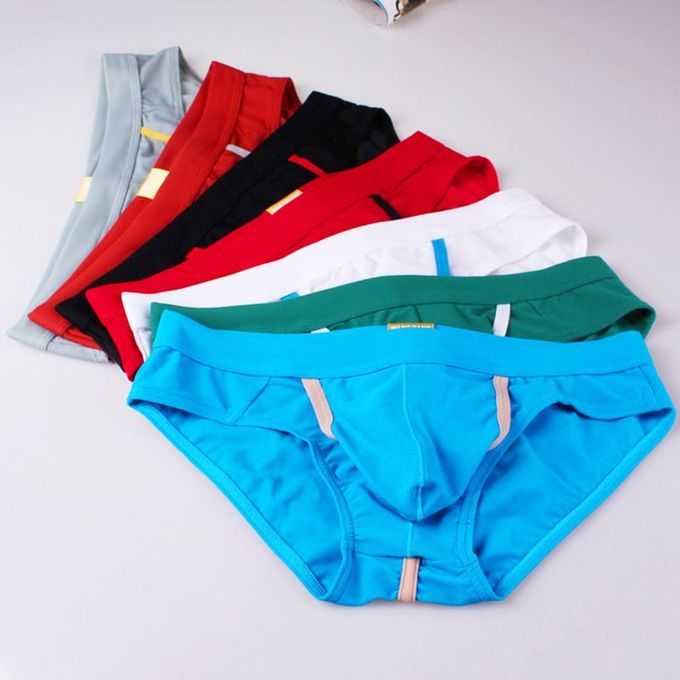 Fashion Briefs For Men Open Front Pouch Hole Underwear Male Slips Panties  S-XL