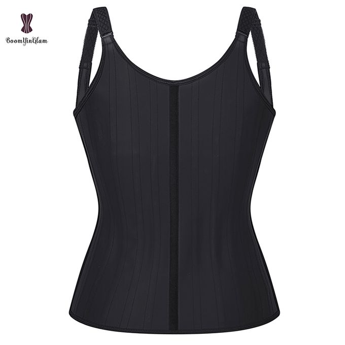 Fashion Hook Adjustable Waist Trainer 25 Steel Boned Slimming Corset  Workout Girdle Vest Latex Women Body Shaper Plus Size XS -6XL