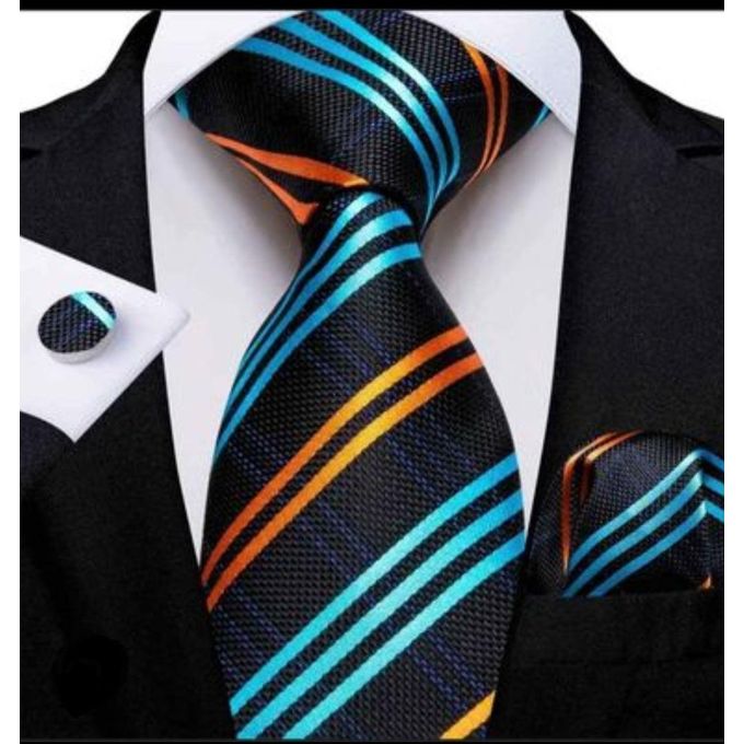 product_image_name-Fashion-Black,burnt orange and teal blue striped necktie-1