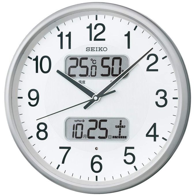 Seiko Clocks Clock Wall Clock 02 Silver Metallic 01 Diameter 35cm Radio  Analog Calendar Temperature Humidity Display BC405S @ Best Price Online |  Jumia Kenya
