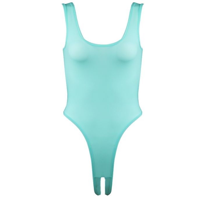 Fashion Sexy Womens Teddies Stretch Sleeveless High Cut Thong Leotard ...