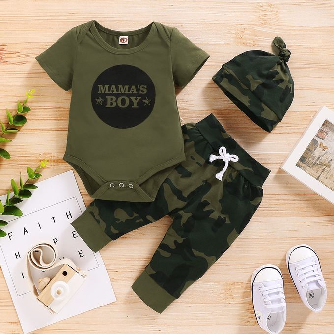 product_image_name-Fashion-DADDY'S BOY Short Sleeve Bodysuit + Camou Print Pants + Hat-1
