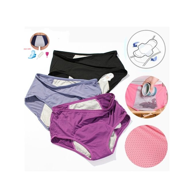 5pc Menstrual Period Underwear For Women Leak Proof Cotton Ladies Panties  Briefs