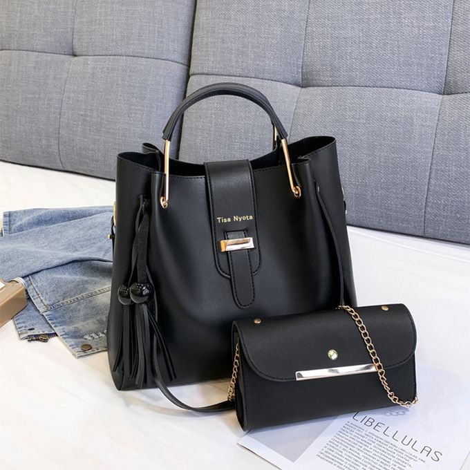 Tisa Nyota Ladies Handbags PU Leather Bucket Bags 3 In 1-Black @ Best ...