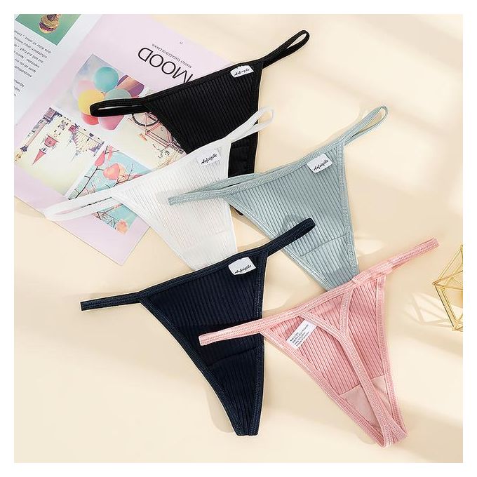 Seamless Sexy One Line Underwear Low Waist G-string Women Fashion Solid  Color Thong Breathable Thin Strap Brief Comfortable Pant - Two-piece  Separates - AliExpress