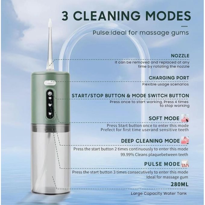 Generic Electric Oral Irrigator Detachable Water Flosser Portable ...