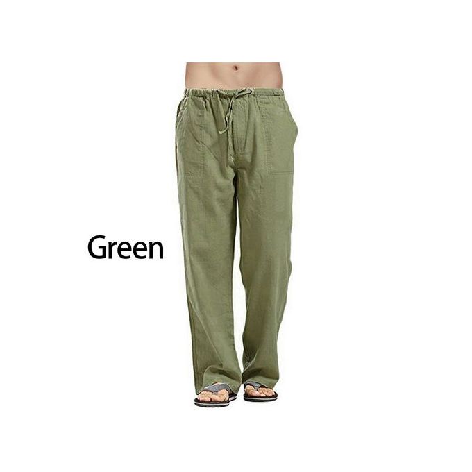 Mens Linen Trousers Summer Pants Plus Size 5xl Casual Male Solid Loose Pants  Spring Summer Casual Men's Clothing