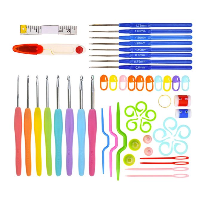 57PCS Crochet Hooks Set Colorful Crochet Hooks Knit