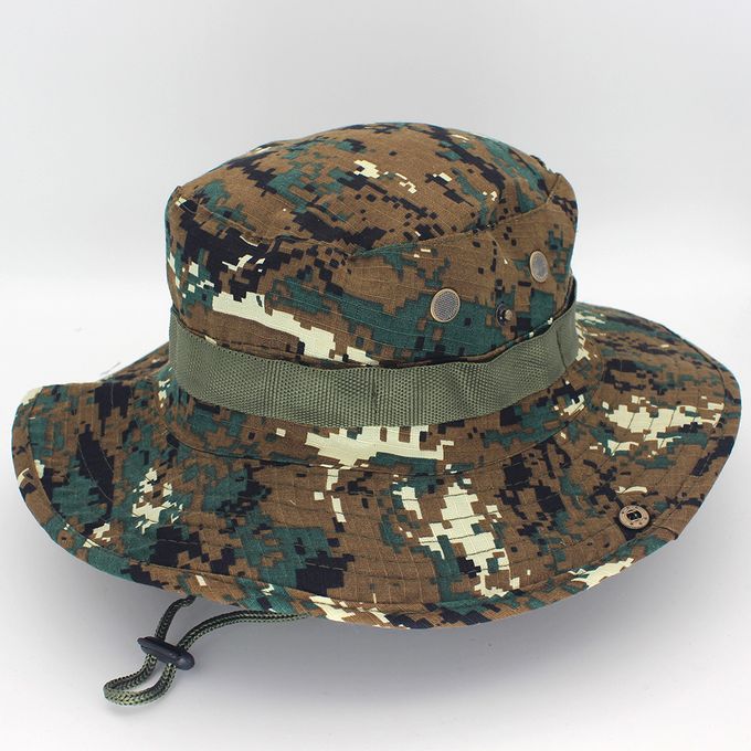 Amy Green Bucket Hat Outdoor Men Fishing Hunting Military Safari Boonie Hat  Panama Cotton Unisex Women Summer Bob Sun Camo Hats